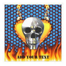 Chrome Skull and candy apple red honeycomb Canvas Prints