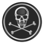 CHROME SKULL AND CROSSBONES stickers