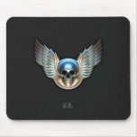 Chrome skull and Wings Mouse Pad mousepads