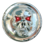 CHROME SKULL ROUND STICKERS