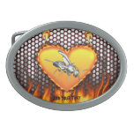 Chrome wasp (yellow jacket) design 1 with fire oval belt buckles