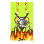 Chrome yellow jacket design 3 with fire and web. business card