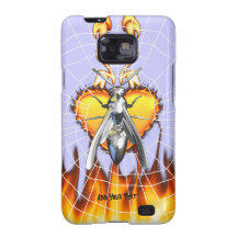 Chrome yellow jacket design 4 with fire and web. galaxy SII cover