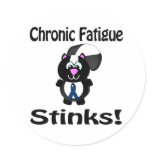 Chronic Fatigue Stinks Skunk Awareness Design Round Stickers