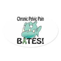 Chronic Pelvic Pain BITES Oval Stickers