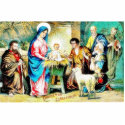 Chrsitmas greeting with mary, joseph, jesus in a s photo sculptures