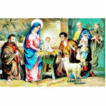 Chrsitmas greeting with mary, joseph, jesus in a s photo sculptures