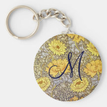 chrysanthemum by William Morris Keychain
