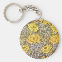 chrysanthemum by William Morris Keychains