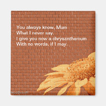 Chrysanthemum for my Mum Refrigerator Magnets