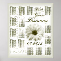 Chrysanthemum Wedding Guest Seating Chart Posters