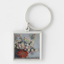 Chrysanthemums, 1878 keychain