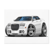 Chrysler 300 White Car Postcard