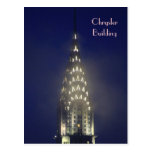 Chrysler Building Lit up at Dusk in the Mist Post Card