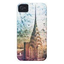 Chrysler Building - Paint Splattered - New York iPhone 4 Case-Mate Case