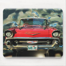 Chtome Chevrolet 1957 Front Mouse Mats