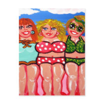 Chubby Beach Divas Friends Post Card