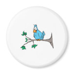 chubby blue bird fridge magnet