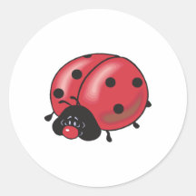 chubby little ladybug round sticker