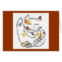 Chubby Maneki Neko Blank Card