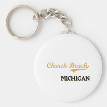 Church Beach Michigan Classic Key Chains