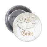 Church bells n floral wedding white pin