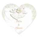 Church bells n floral wedding white stickers