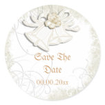 Church bells n floral wedding white stickers