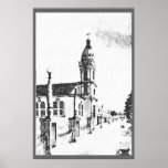 Church image in charcoal posters