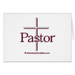 Church Pastor Grey Cross Card