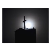 church tower and moon photo art