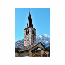 Church Tower In A Village In The Alp Mountain Photo Cut Out