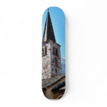 Church Tower In A Village In The Alp Mountain skateboards