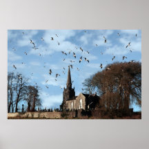 church up on the hilltop poster