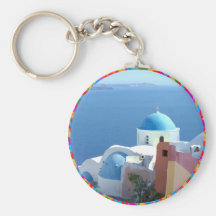 Church Views on Santorini, Greece Key Chain