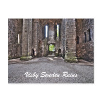 church  Visby Sweden Ruins Post Card