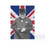 Churchill Posing With The British Flag cards