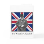 Churchill Posing With The British Flag cards