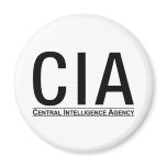 CIA Initials + Central Inteligence Agency Text magnets