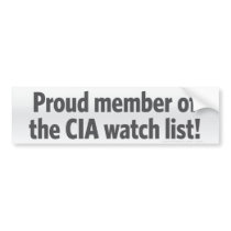 CIA Watch List Bumper Sticker