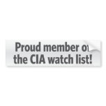 CIA Watch List Bumper Sticker bumper stickers