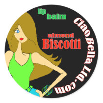 CiaoBellaLtd.com Lip Balm Round Sticker