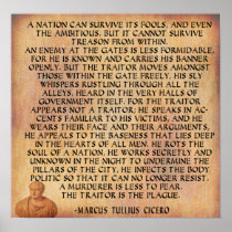 CICERO QUOTE - NATION CANNOT SURVIVE TREASON POSTER