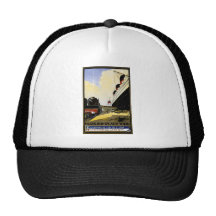 Cie Gie Transatlantique Vintage Travel Ad Mesh Hat