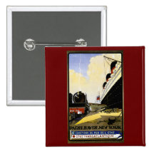 Cie Gie Transatlantique Vintage Travel Ad Pin
