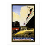 Cie Gie Transatlantique Vintage Travel Ad Postcard