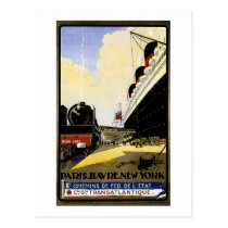 Cie Gie Transatlantique Vintage Travel Ad postcards
