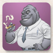Cigar Smoking Business Man Boss Gorilla by Al Rio Coaster