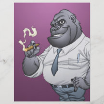 Cigar Smoking Business Man Boss Gorilla by Al Rio Custom Flyer