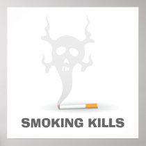 Cigarette with scull smoke, anti smoking poster